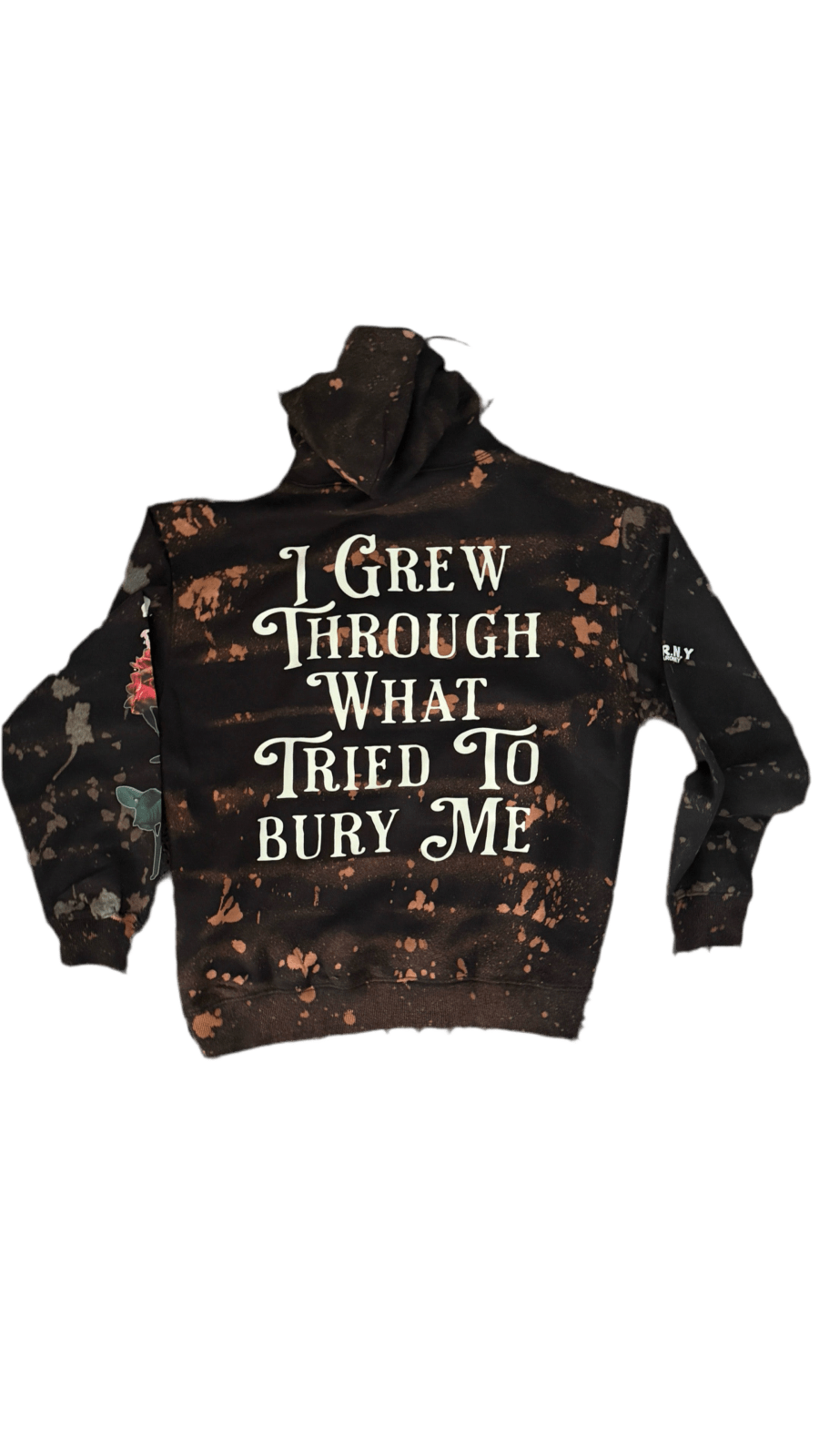 MCRNY tie dye hoodie – “I Grew Through What Tried to Bury Me” Edition - MACKARONEYS - TENDARONEYS MR &TR INC
