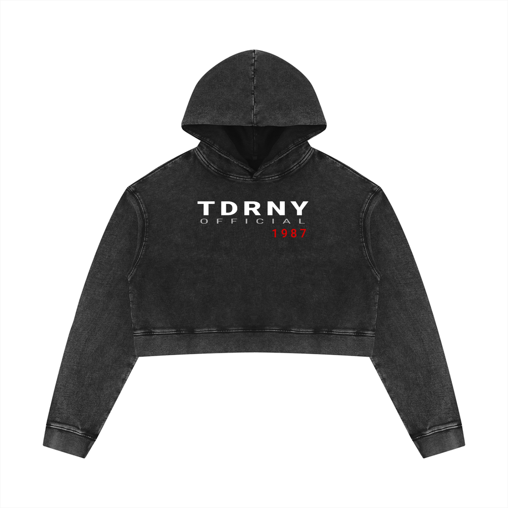 Women’s Mineral Washed Crop Hoodie