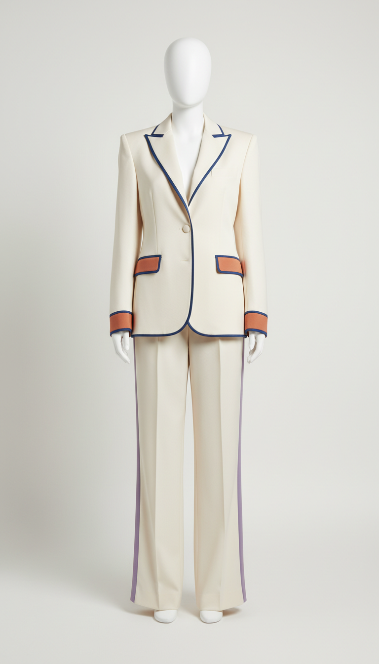 Ivory Silk Power Suit