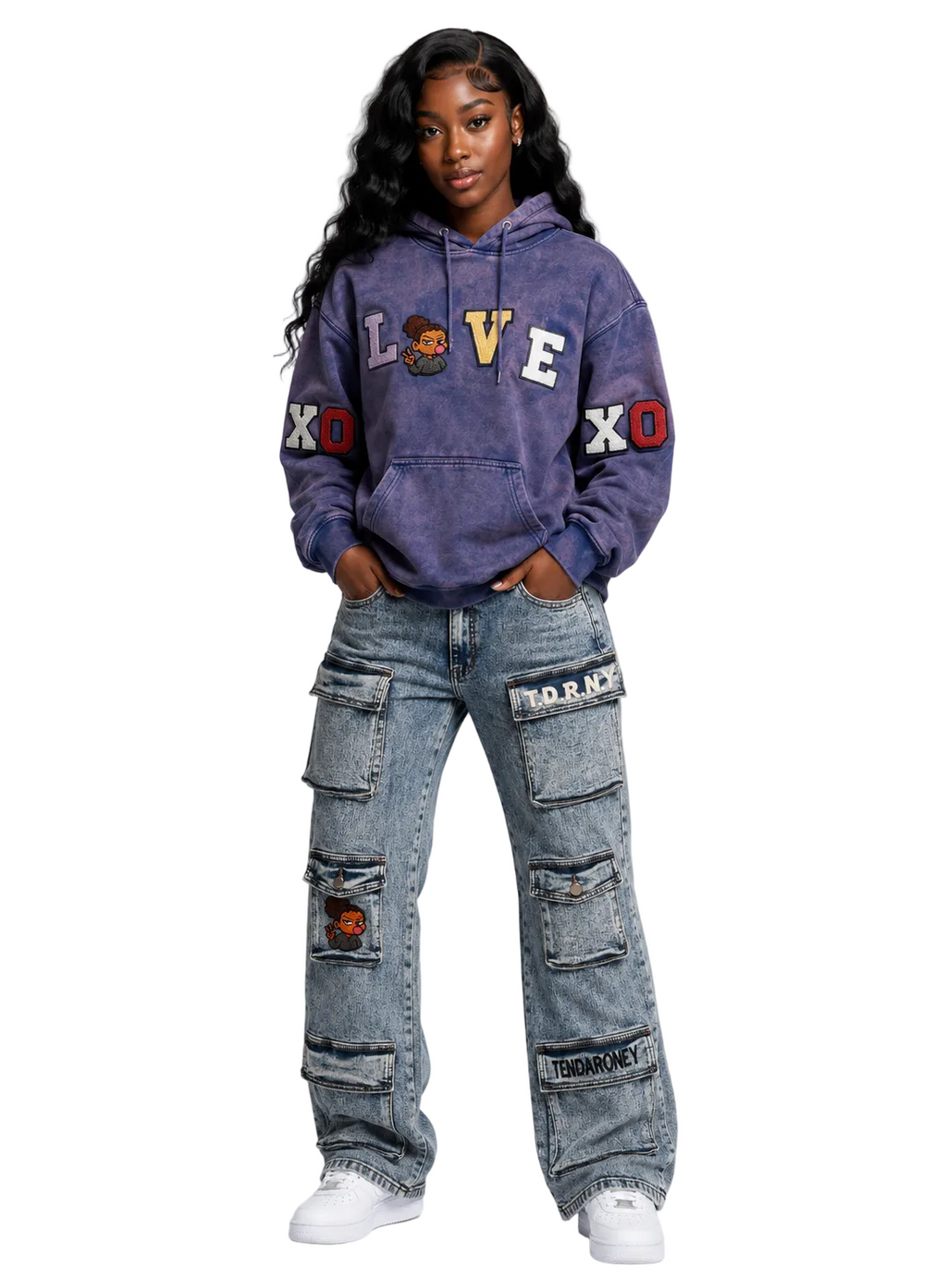TDRNY “LOVE XO” Purple Hoodie