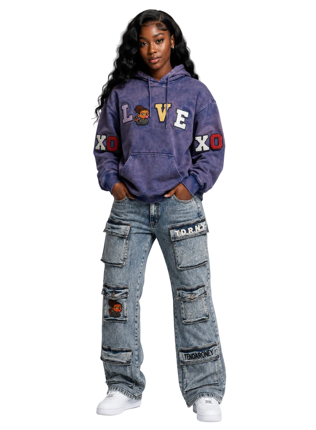 TDRNY “LOVE XO” Purple Hoodie