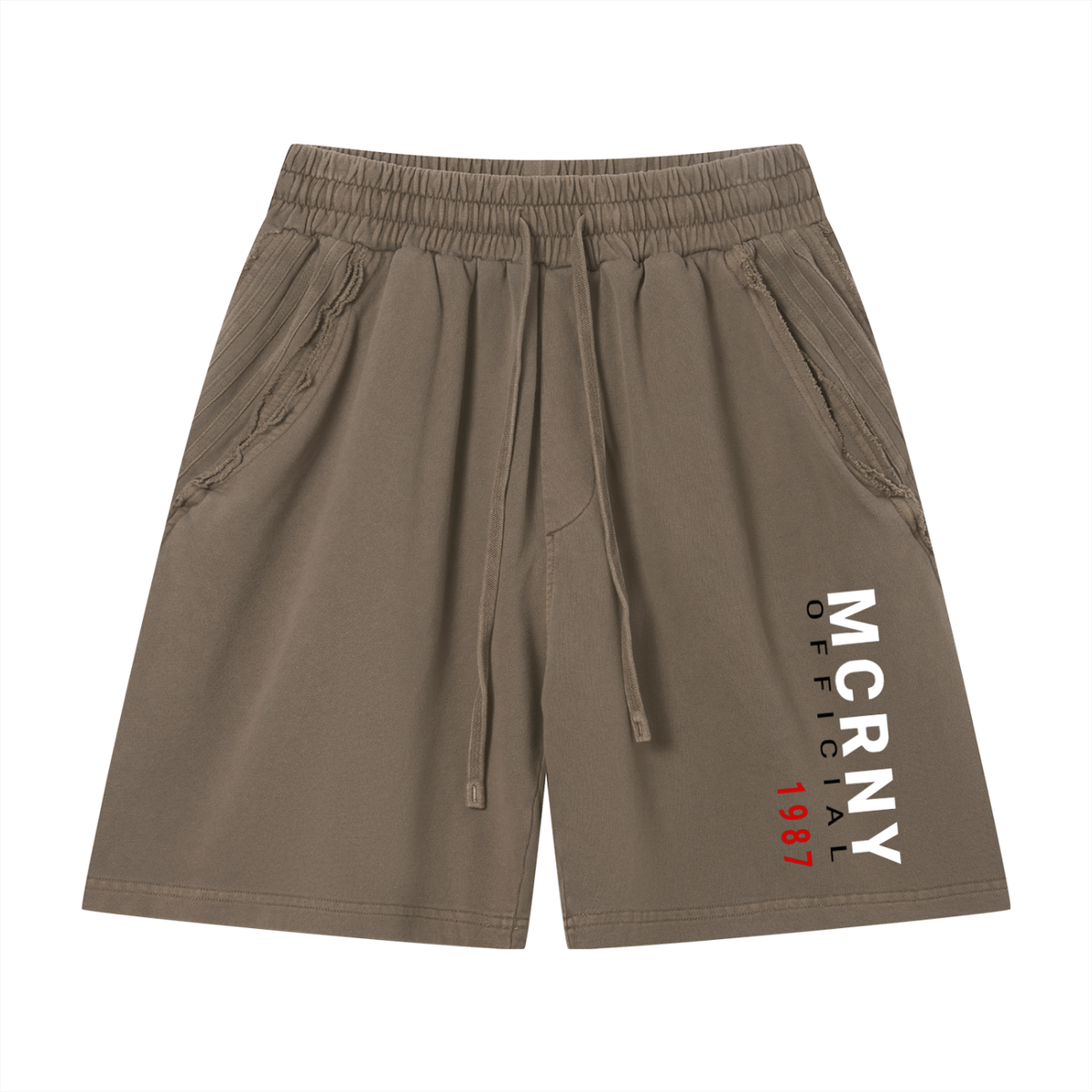 Unisex Vintage Wash Raw Edge Shorts