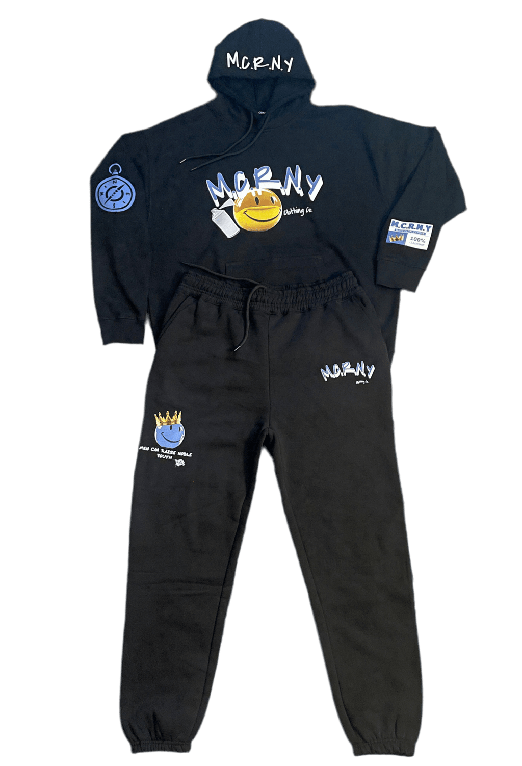 MCRNY “Crowned Smile” Premium Sweatsuit Hoodie - MACKARONEYS - TENDARONEYS MR &TR INC